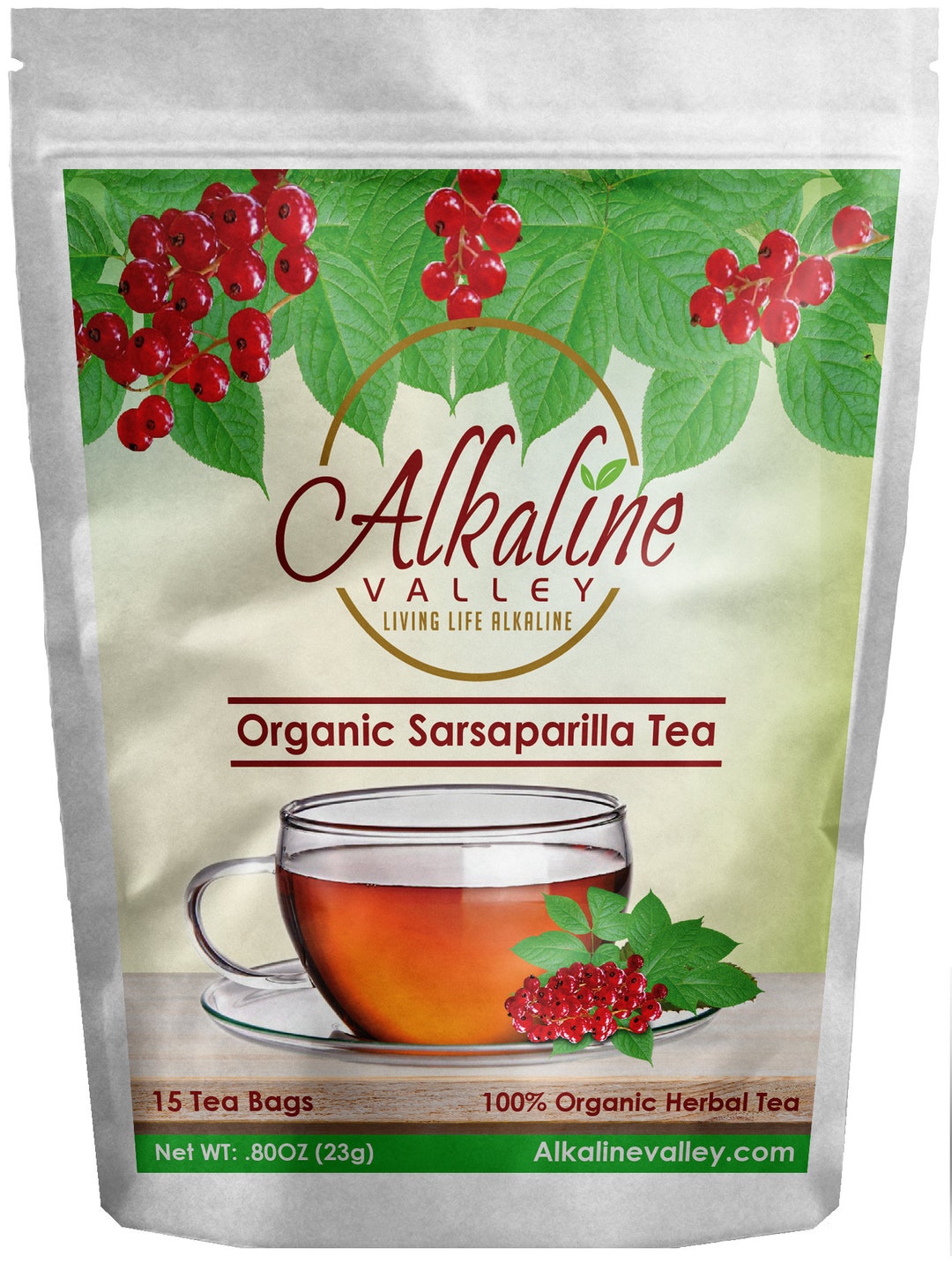 Sarsaparilla Tea 100 Organic and Alkaline 15 Unbleached/chemicalfree