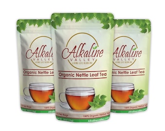 Nettle Leaf Tea - 100% Alkaline and Organic - 45 Unbleached/Chemical-Free Nettle