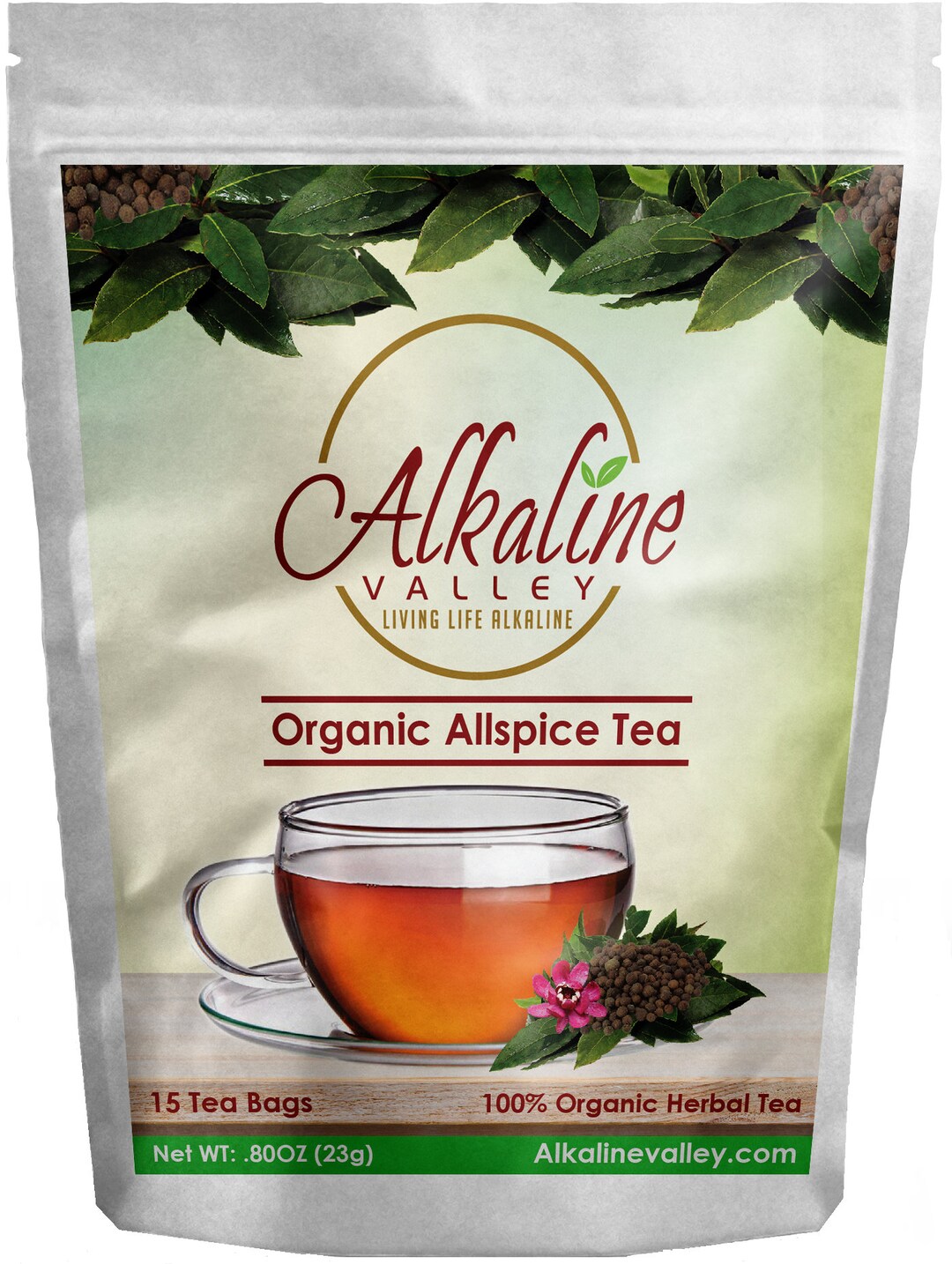 Allspice Tea 100 Alkaline and Organic 15 Unbleached/chemicalfree Tea