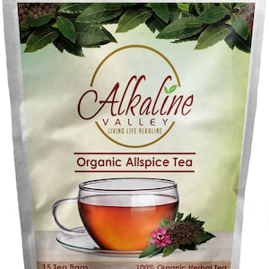 Allspice Tea - 100% Alkaline and Organic - 15 Unbleached/Chemical-Free Tea bags - Caffeine-Free, No GMO