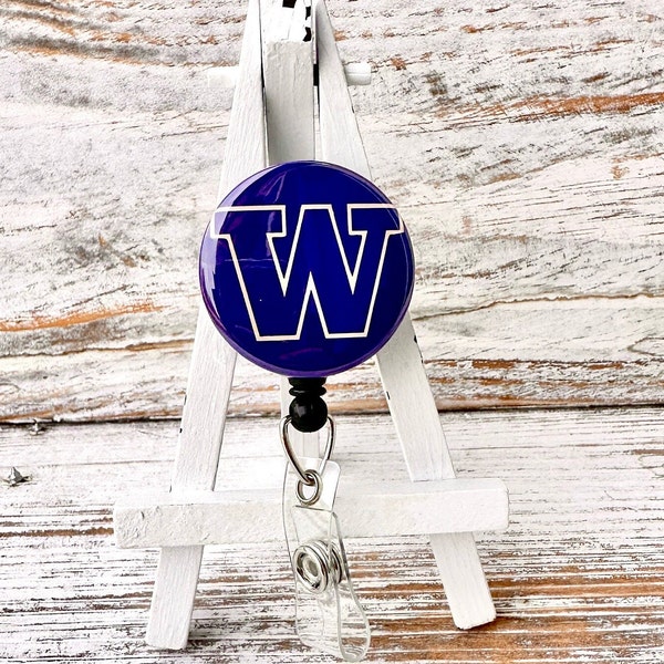 Universität von Washington Abzeichen Reel UW Nurse Lanyard UDUB Merch Clip PAC 12 Meister Abzeichen Reel Dubs Up Football Huskies Id Halter