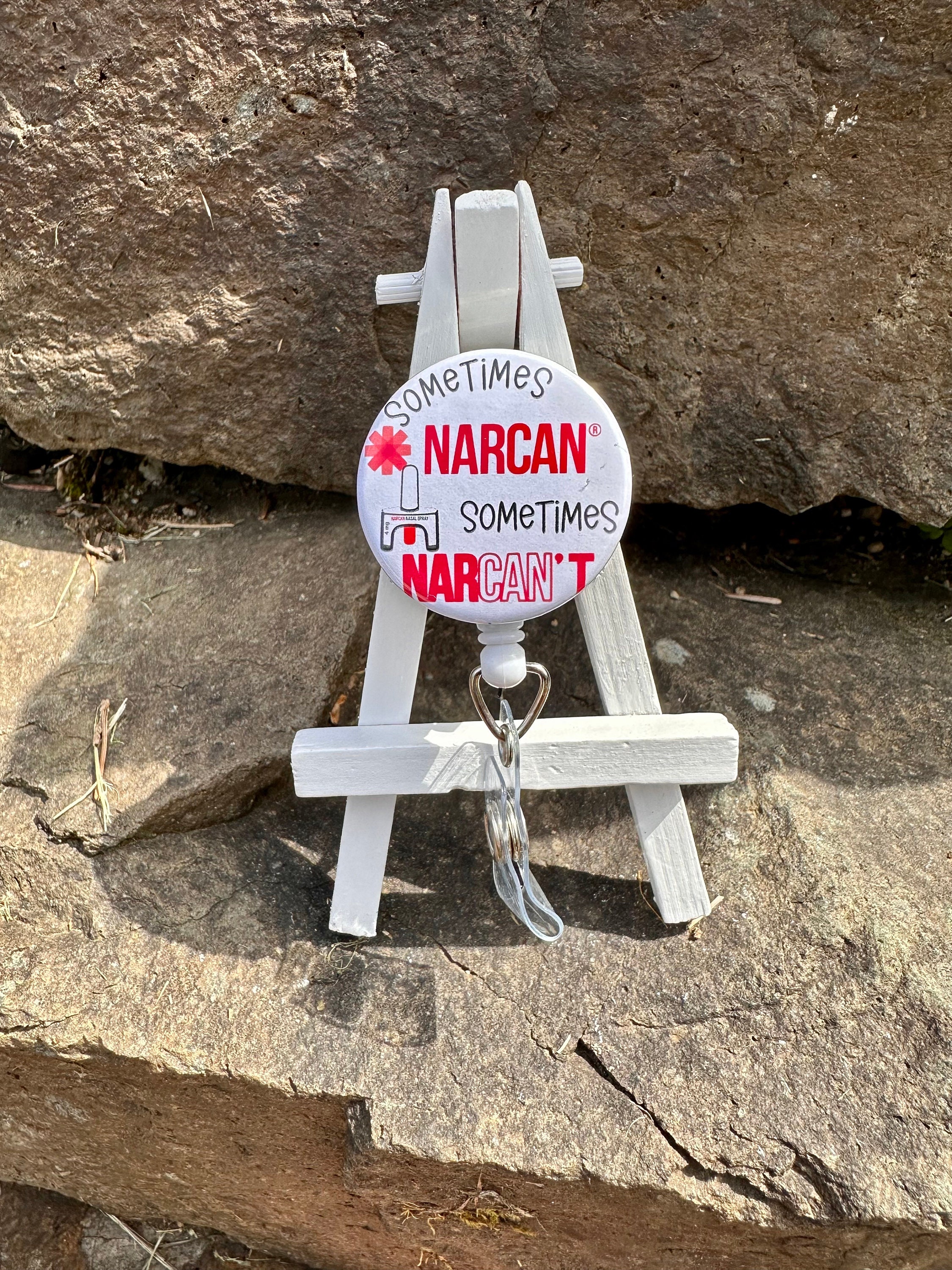 Narcan Retractable Swivel Badge Reel, ID Holder, Addiction, Recovery. -   Canada