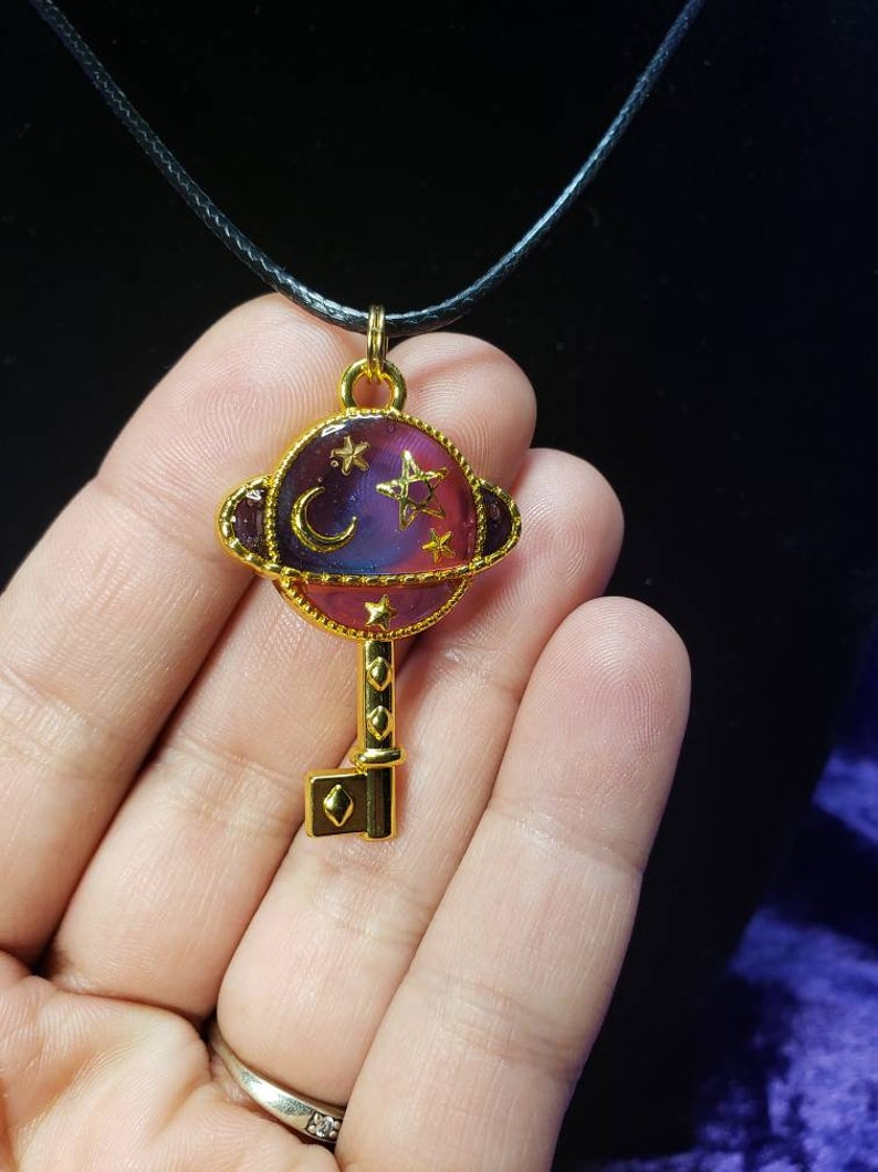 Planet Key Resin Necklace
