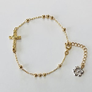Plated Gold Cross Charm Bracelet