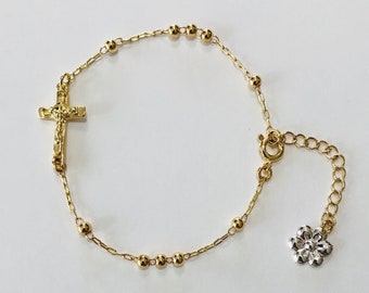 Plated Gold Cross Charm Bracelet