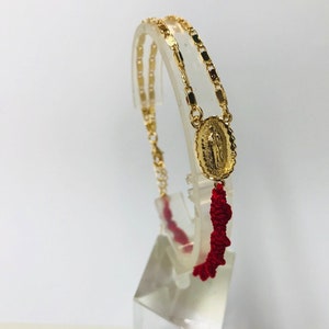 Bracelet Virgen de Guadalupe en plaqué or et tressé torse