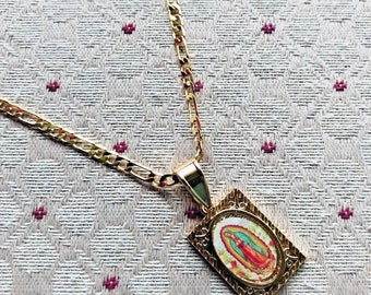 Virgen de Guadalupe Gold Plated Chain Necklace