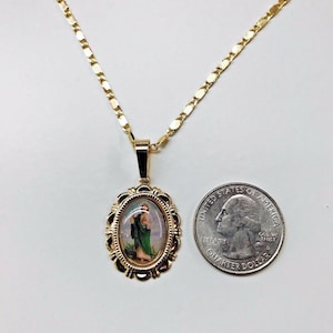 Judas Thaddeus plated gold chain necklace// Cadena de San Judas Tadeo en Oro Laminado