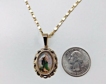 Judas Thaddeus plated gold chain necklace// Cadena de San Judas Tadeo en Oro Laminado