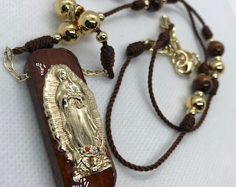 Virgen de Guadalupe Plated Gold Scapular