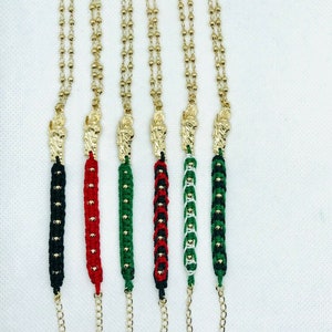 Judas Thaddeus Woven Aracne Style and Plated Gold Bracelet// Pulsera San Judas Tejida Estilo Aracne de Oro Laminado
