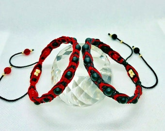 Arachne Red and Black Bracelets Couple Matching Him & Her