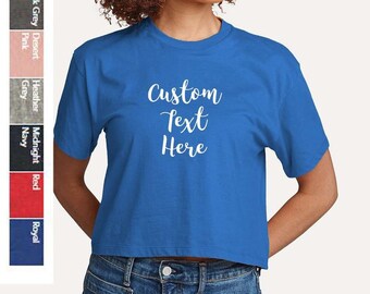 Custom Text Cropped T-Shirt: Personalized Women's Crop Tee