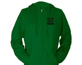 Add Your Own Text, Logo Custom Zipper Light Weight Hoodie, Full Zip Hoodies, Tultex 260 - Unisex 50/50 Blend Zip Hoodie for Men & Women