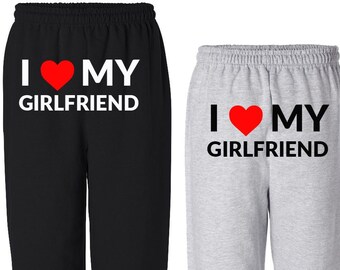 Custom I Love My Girlfriend Sweatpants, Personalize Love