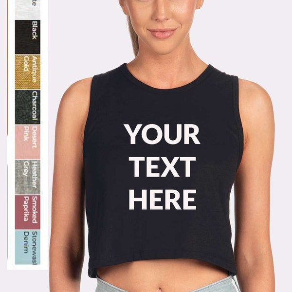Custom Ladies Crop Tank Top: Personalized Text, Logo