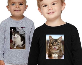 Custom Your Own Photo, Logo, Image , Personalized Toddler Long Sleeve T-Shirts, Rabbit Skins 3311 - Toddler  tee