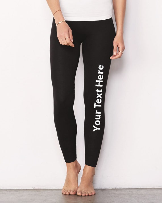 Custom Text, Logo Made Bella Canvas Women's Cotton Spandex Legging