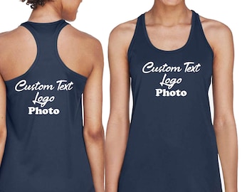 Custom Text Racerback Women's Performance Tank Top : Personalized Team Athletic Shirts