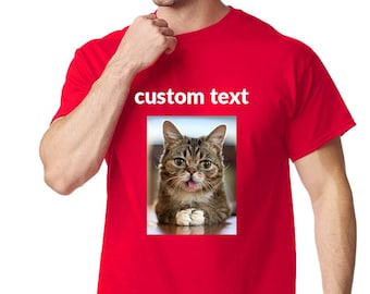 Custom Photo Unisex Cotton Shirt, Personalized Text Logo Image Tee
