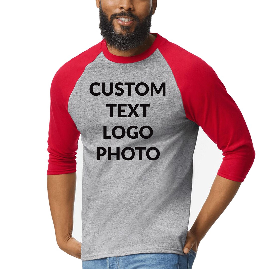 Custom Raglan Baseball Tee: Personalized Text, Logo, Photo Shirt - Etsy