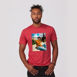 Custom Text, Logo, Image, Photo, Picture, personalized Soft Style T-Shirts, Tultex Premium 541 - Premium Cotton Blend Tee for Men
