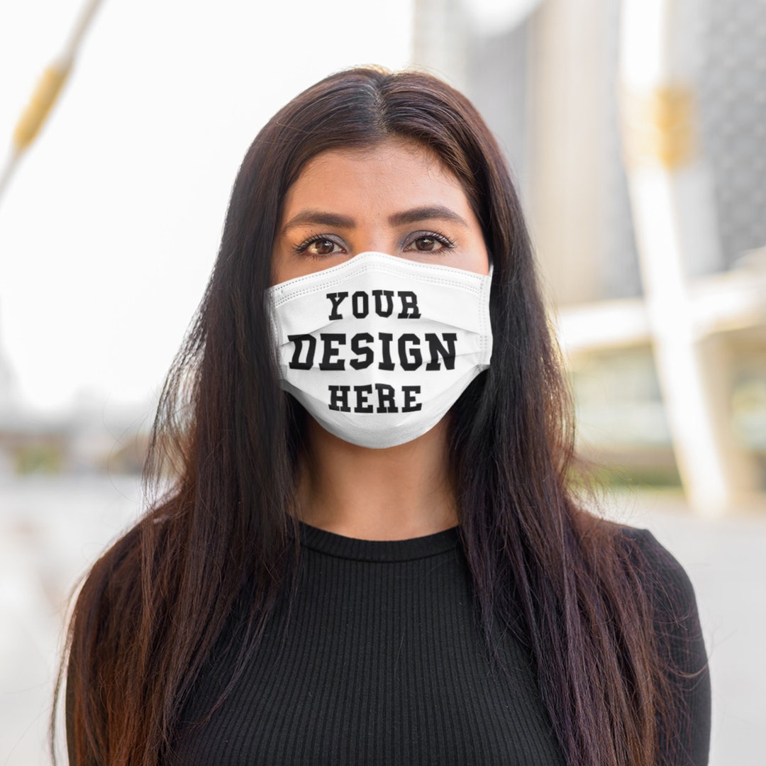 Custom Personalized Face Mask Logo Text Washable Reusable Soft