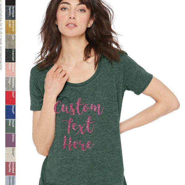 Scoop Neck T-Shirt With Scarf Decor