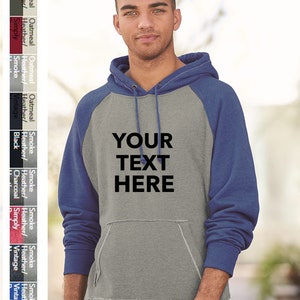Custom Text Vintage Heathered Fleece Hooded Sweatshirt
