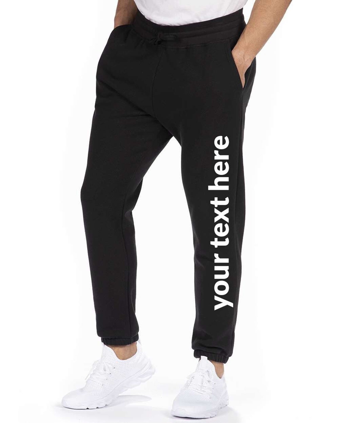 Custom YOUR OWN TEXT Logo Personalized Sweatpants Side Pockets Back Pocket J. America Triblend Fleece Joggers 8854 Etsy Ireland