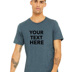 Personnalisez votre propre texte, logo, design, t-shirts personnalisés au style doux, coupe commerciale, BELLA TOILE T-shirt unisexe Triblend 3413 image 9