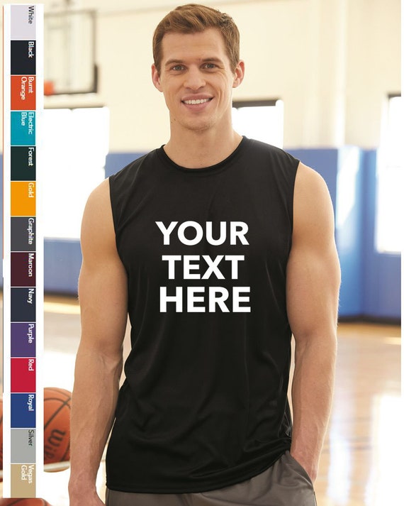 Add Your Own Text Logo Custom Sport Sleeveless T-shirt - Etsy