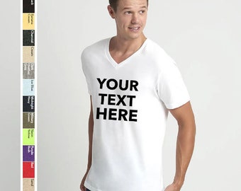 Custom Your Own Text, Logo, Design, Personalized Soft Style V-Neck T-Shirt, Next Level - Unisex CVC V-Neck T-Shirt - 6240