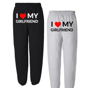 Custom &#39;I Heart My Girlfriend&#39; Sweatpants - Personalized Text