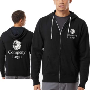 Custom Text, Logo, Design, Independent Trading Co. Unisex Lightweight Full-Zip Hooded Sweatshirt AFX90UNZ