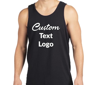Custom Text Tank Top: Personalized Cotton Muscle Shirt