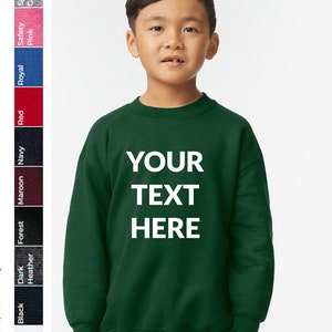Custom your own text, logo Personalized Kids, Children, Sweatshirts, Youth Heavy Blend 18000B Crewneck Sweatshirts Custom long sleeve tees