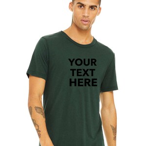 Personnalisez votre propre texte, logo, design, t-shirts personnalisés au style doux, coupe commerciale, BELLA TOILE T-shirt unisexe Triblend 3413 image 8