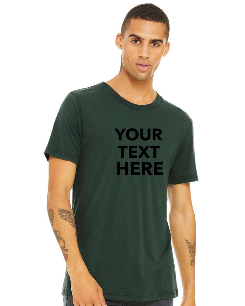 Personnalisez votre propre texte, logo, design, t-shirts personnalisés au style doux, coupe commerciale, BELLA TOILE T-shirt unisexe Triblend 3413 image 8