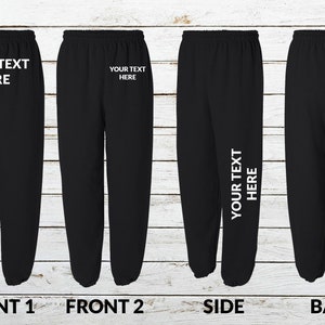 Custom Your Own TEXT, Logo, Personalized Sweatpants for Women/Men's Unisex Joggers, Baggy, Workout Running Pants, Gildan Sweatpants 18200