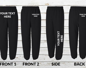 Custom Your Own TEXT, Logo, Personalized Sweatpants for Women/Men's Unisex Joggers, Baggy, Workout Running Pants, Gildan Sweatpants 18200