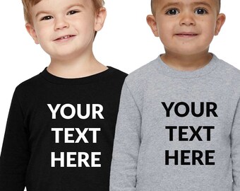Personalized Toddler Long Sleeve Tee: Custom Text & Design