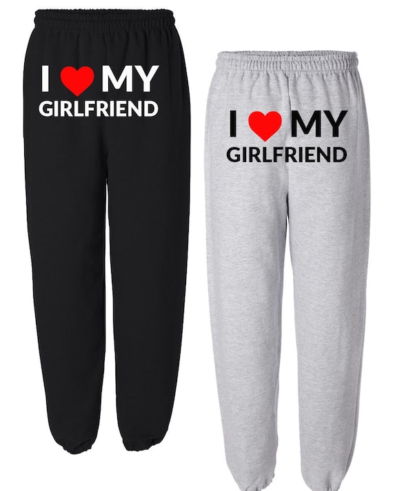 Custom I Love My Girlfriend Sweatpants, Personalize Love Sweatpants,  Customize I Love Sweatpants, Custom Unisex Sweatpants 
