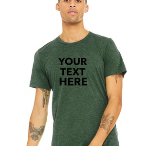 Personnalisez votre propre texte, logo, design, t-shirts personnalisés au style doux, coupe commerciale, BELLA TOILE T-shirt unisexe Triblend 3413 image 6