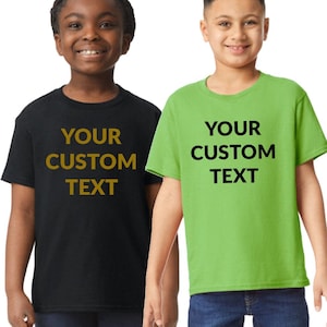 Custom Your Own Text, Logo, Personalized Kids, Children, Shirt, Gildan - Heavy Cotton Youth T-Shirt - 5000B