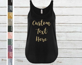 Custom Your Own Text, Logo, Festival, Beach Top, Muscle Tank Top Comfy Cozy Shirt, Next Level - Women's Festival Tank - 5033