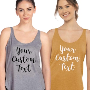 Custom Your Own Text, Logo, Personalized Festival, Beach Top, Muscle Tank Top Comfy Cozy Shirt, Next Level - Women&#39;s Festival Tank - 5033