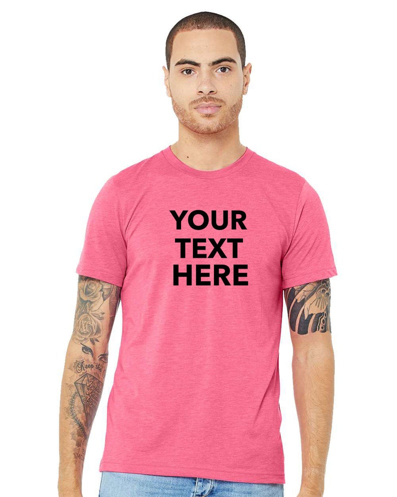 Personnalisez votre propre texte, logo, design, t-shirts personnalisés au style doux, coupe commerciale, BELLA TOILE T-shirt unisexe Triblend 3413 image 5