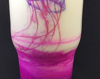 Pink jellyfish - Go with the flow- Insulated Tumbler