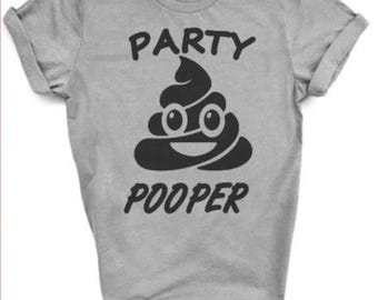 Party Pooper Kids Birthday Shirt, Poop Emoji